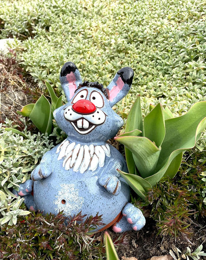 Ceramic Garden Decor - Bunny Lawn Stake - Outdoor Statue - Perfect, Unique Gifts for Gardeners