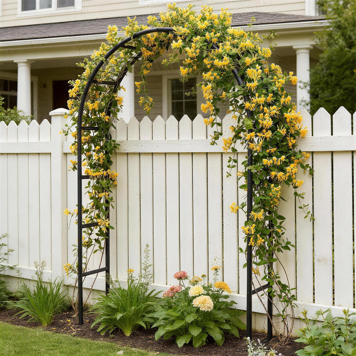 Fecita Thickened Rustproof Garden Arch Metal Trellis for Climbing Plants