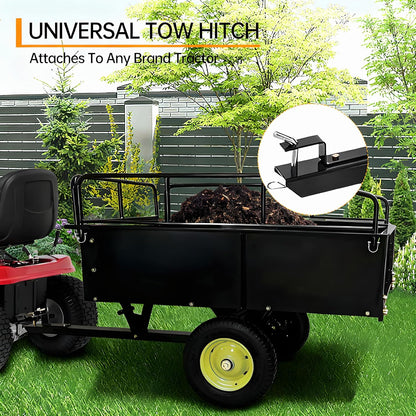 Utility Trailer, Steel ATV Trailer, Heavy Duty Lawn Mower Trailers, 750 Lbs 15 Cu.Ft. with
