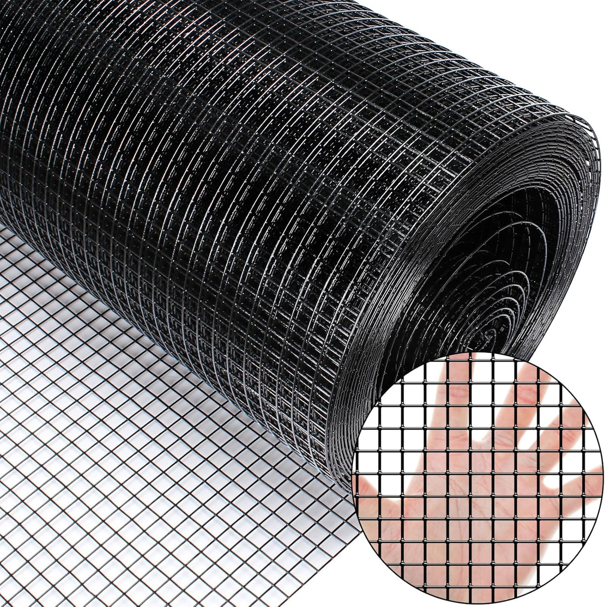 48" x 50' 1/2inch PVC Hardware Cloth Vinyl Coated Chicken Wire Fence Galvanized Welded Mesh Roll