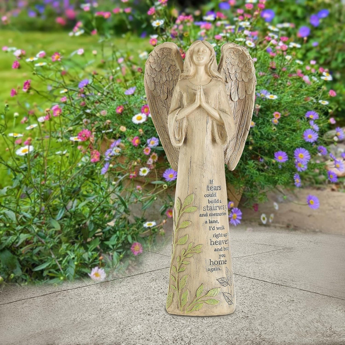 Topadorn Angel Statue Decoration for Garden, Lawn, Home & Patio, Standing Angel Memorial Resin