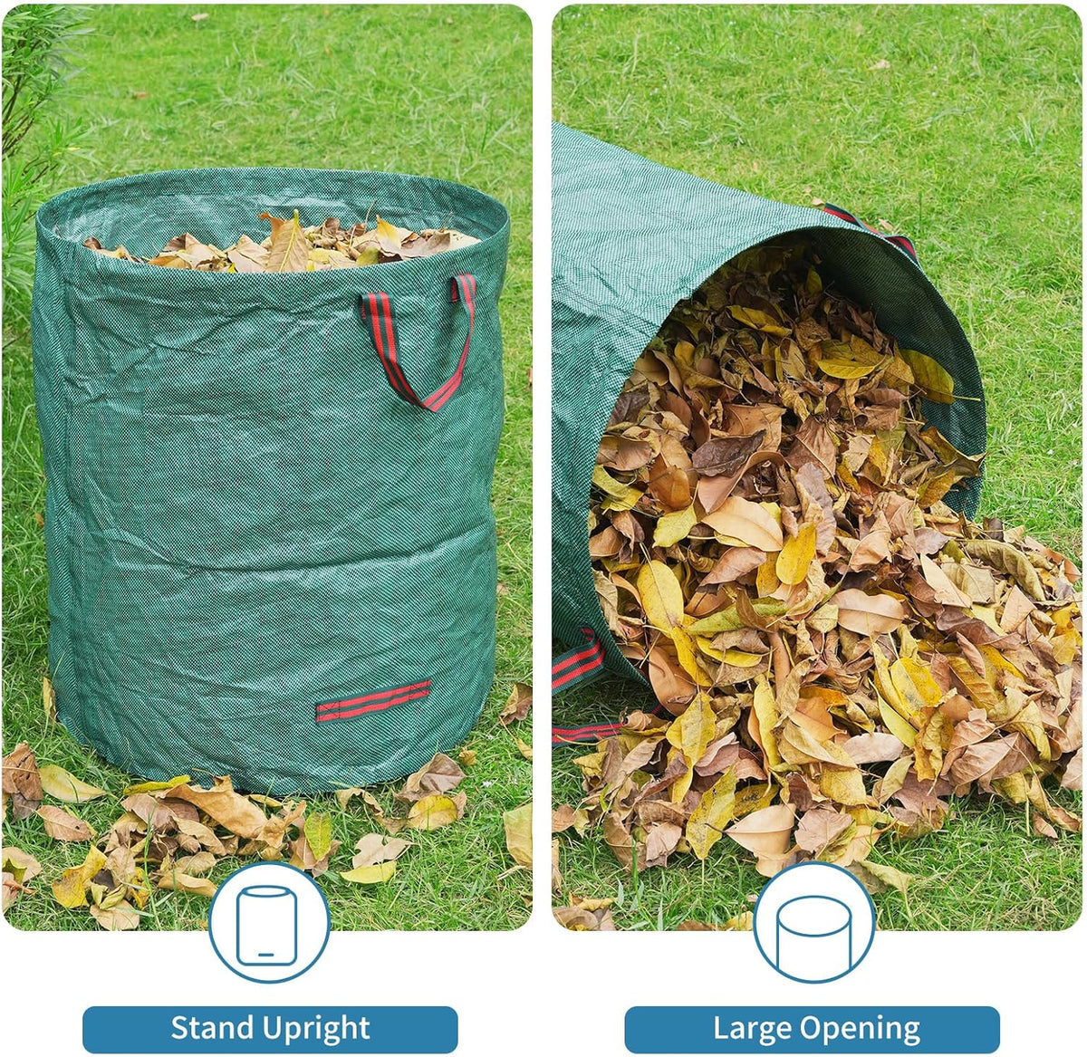 Reusable Leaf Bags, Tear-resistant & Reusable Lawn Bags, Yard Waste Bags, 72 Gal, 6 Pack