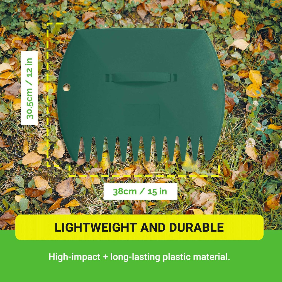 GardenHOME Leaf Scoops Hand Rakes, Large Leaf Grabbers for Yard Work and Garden Use, Clear and