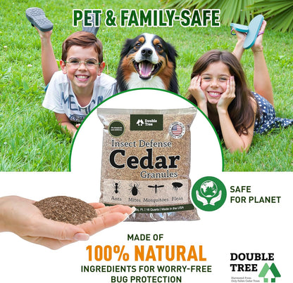 Double Tree Home and Garden Cedar Granules | Repels Fleas, Ticks, Ants, and Mosquitos | Rich Cedar