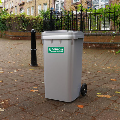 Compost Sticker - Organic Waste Only Bin Label - 3-5 Year Indoor/Outdoor Rated - Heavy Duty