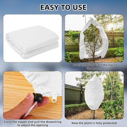 Rohuis Plant Covers Freeze Protection Winter, 2 Packs 95" Hx79 W 2.82oz Huge Tree Blankets Frost
