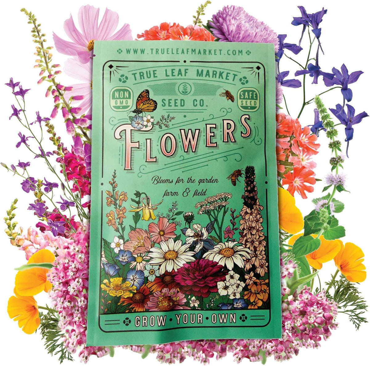 Pollinator Wildflower Seeds Bulk – 5 lb, 3.2 Million+ Seeds – 23 Variety Mix for Hummingbirds &
