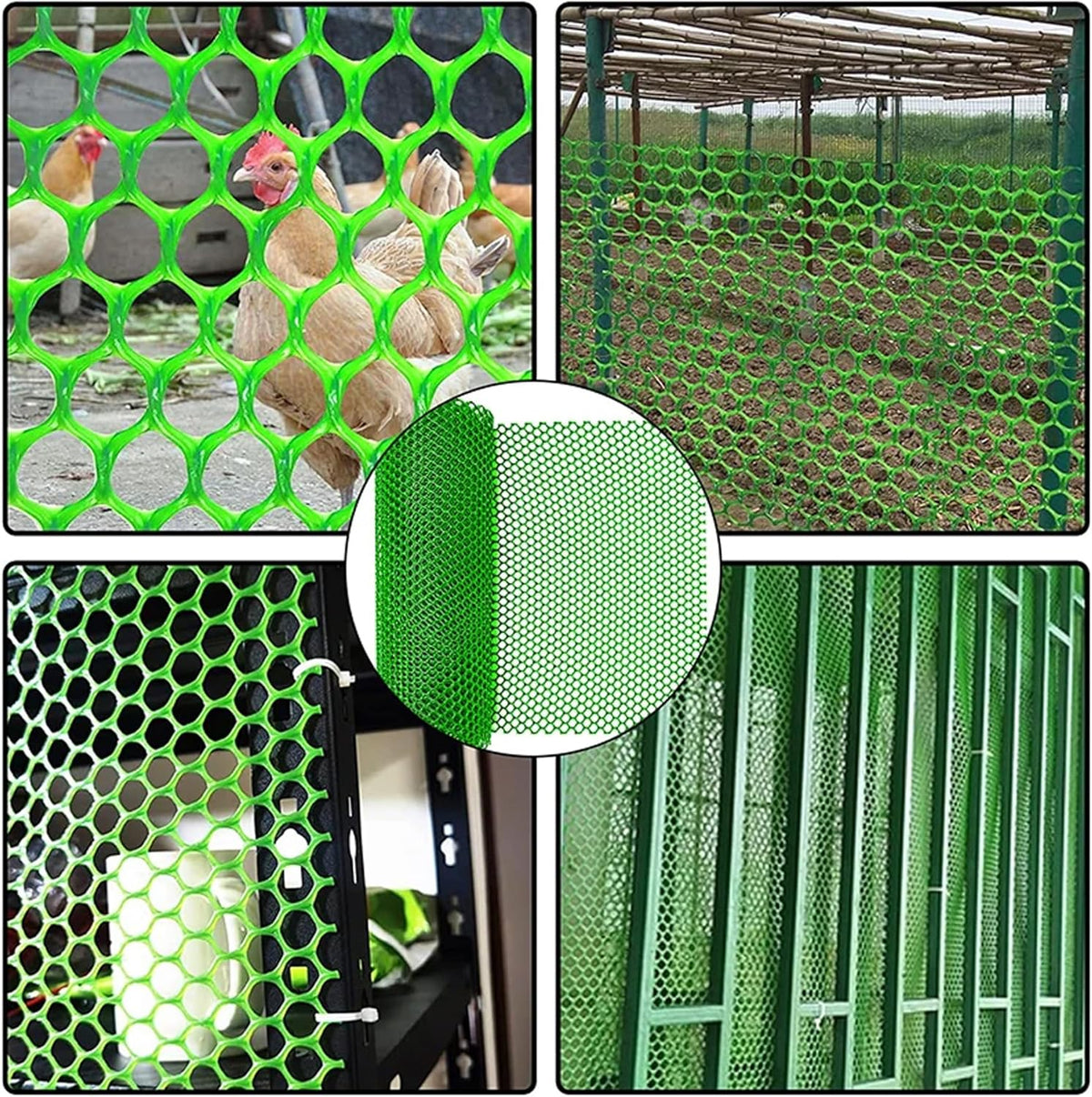 Wire Fence Mesh Green Plastic Mesh Roll 39.3″ Wide Poultry Fencing Multi-Use Garden Fence for Snow