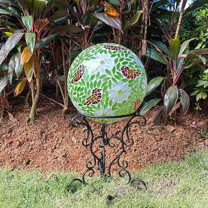 9" Metal Gazing Ball Stand, Scroll Gazing Globe Stand for 10 or 12 Inches Garden Gazing Globes