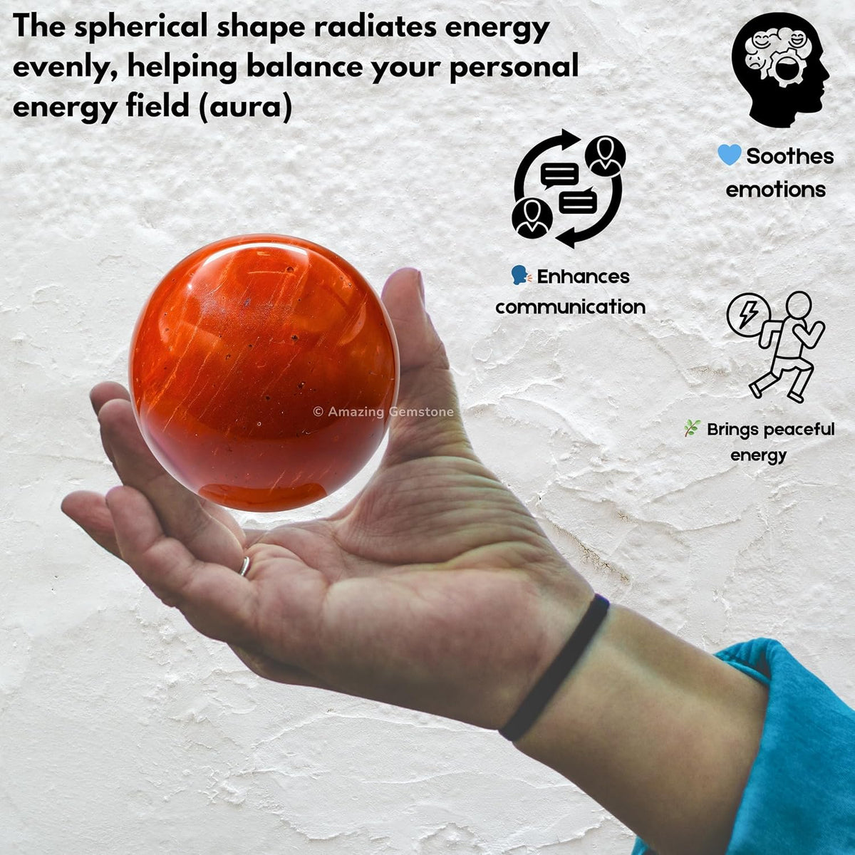 Amazing Gemstone Red Jasper Crystal Ball with Stand - 2 Inches Crystal Sphere Meditation Balls for