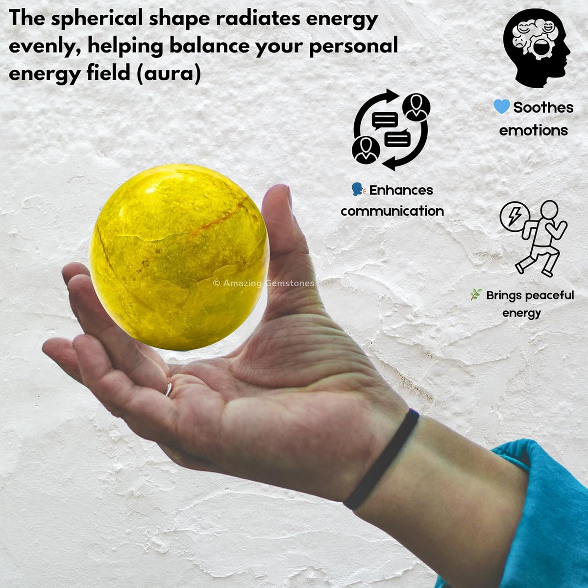 Amazing Gemstone Green Opal Crystal Ball with Stand - 2 Inches Crystal Sphere Meditation Balls for