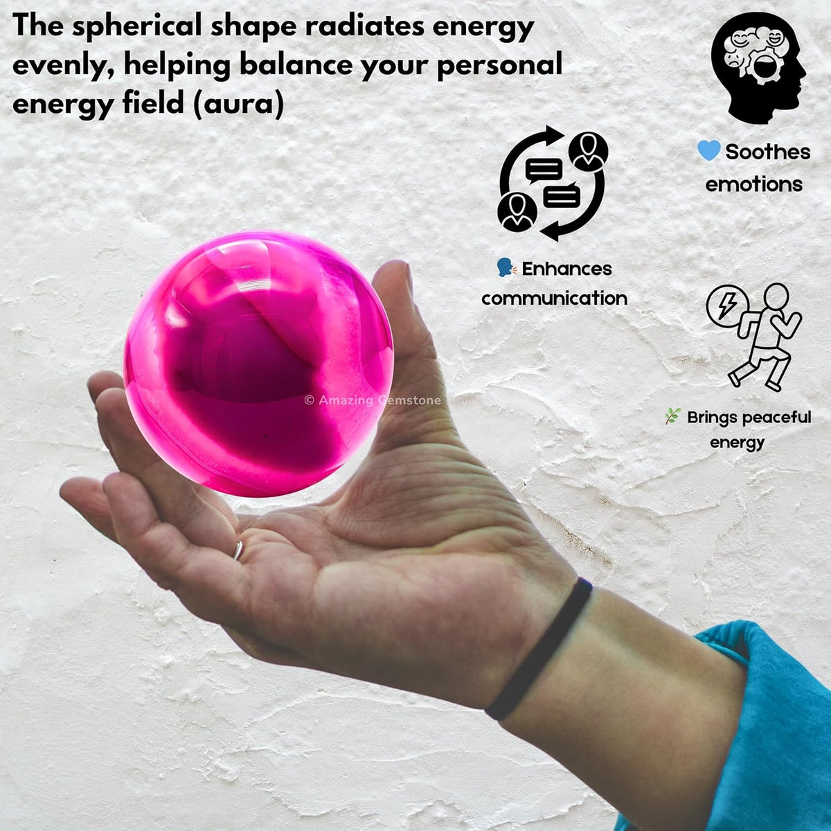 Amazing Gemstone Pink Onyx Crystal Ball with Stand - 2 Inches Crystal Sphere Meditation Balls for