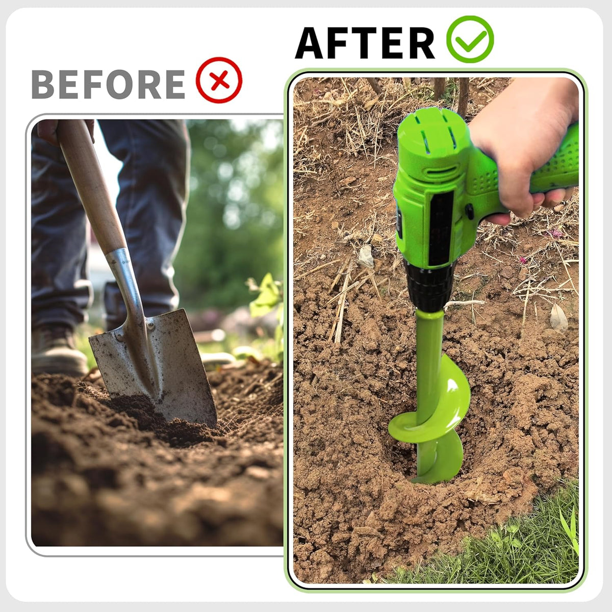 TCBWFY 4"x12" Auger Drill Bit for Planting and Digging Holes, Garden Plant Flower Bulb Rapid Bulb