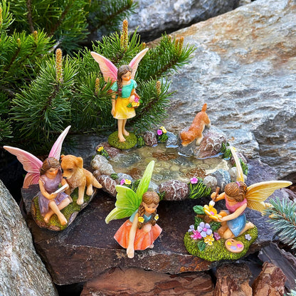 Mood Lab Fairy Garden Miniature Pond Kit - Figurines & Accessories Set of 5 pcs - Outdoor or House