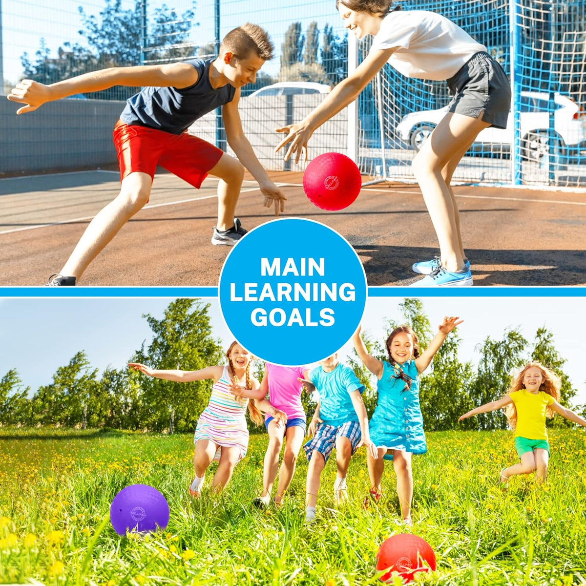 Dodgeballs Playground Balls, Dodge Ball Set for Kids & Adults, Bouncing Kickballs Handball for