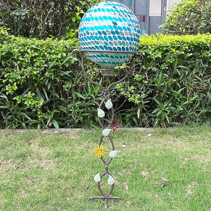 Gazing Globe Stand with 4 Prongs Base, 31.5" Garden Gazing Ball Stands for 10-12 Inches Gazing