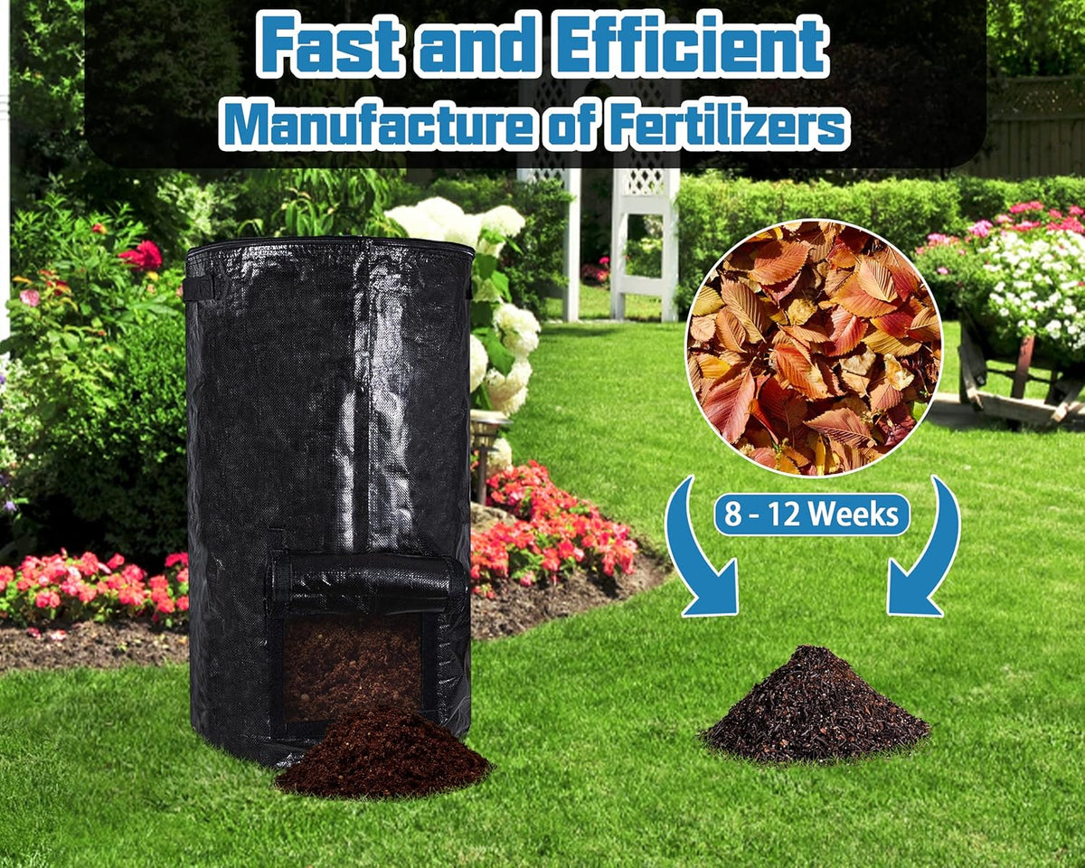MyLifeUNIT Compost Bins Outdoor, Composting Bin for Outside Garden, Reusable Garden Yard Waste Bag