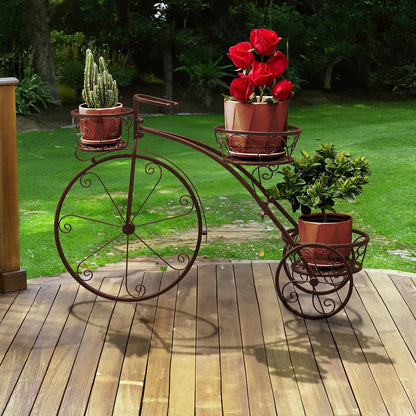 Sorbus Tricycle Plant Stand - Flower Pot Cart Holder - Ideal for Home, Garden, Patio - Great Gift