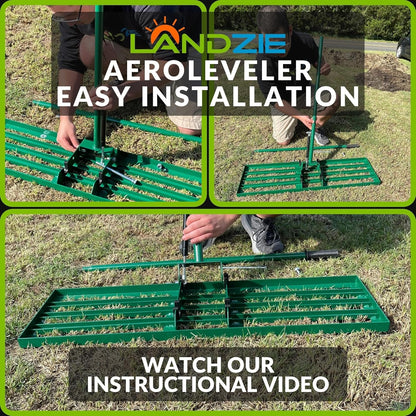 Landzie AeroLeveler - The Lawn Leveling Rake That Never Flips - Patented 48" inch Wide Pneumatic