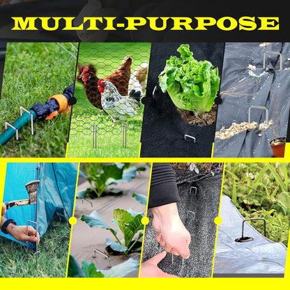 250 Pack x 6 Inch Landscape Staples Galvanised, Fabric Pins, 11 Gauge, Garden Staples, Tent Stakes