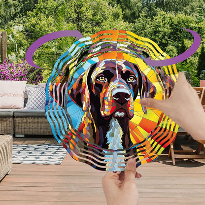 German Shorthaired Pointer Dog Wind Spinners Outdoor Dog Memorial Gifts, 3D Metal Kinetic Hanging