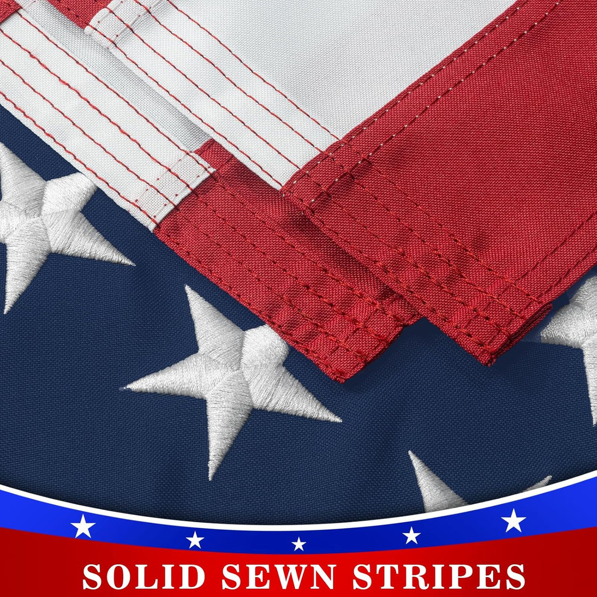 High Wind American Flag for Outdoor 5x8 Ft - Heavy Duty Allegiance US Flag with Embroidered Stars