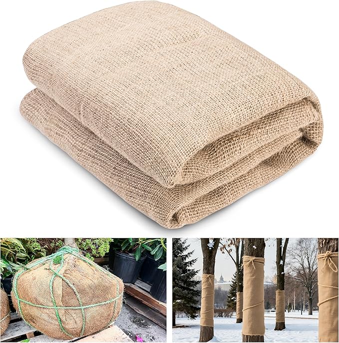 Natural Burlap Plant Covers Freeze Protection,Burlap Winter Frost Plant Blankets for Trees and