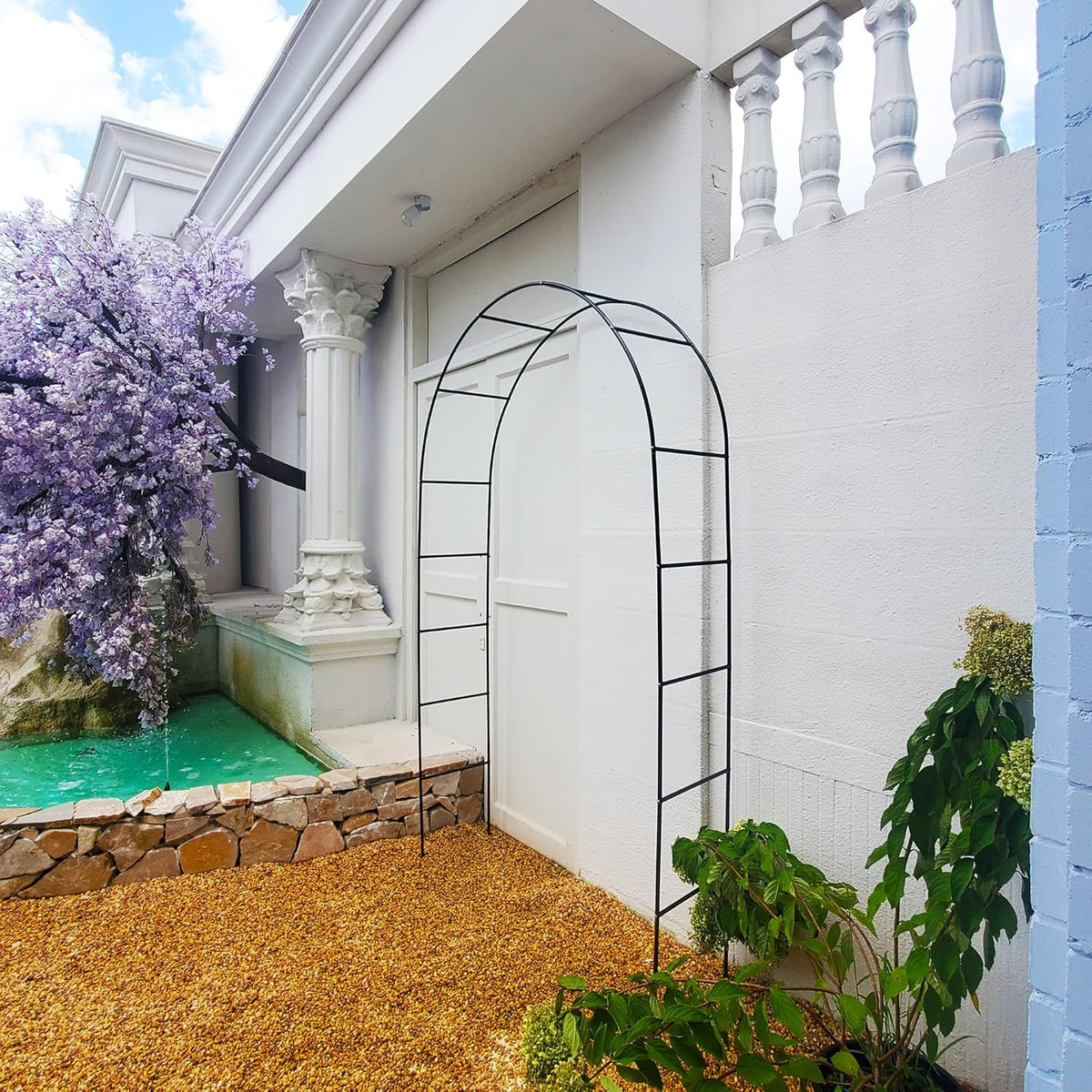 7.9 Ft H x 4.6 Ft W 2 Pack Metal Pergola Arbor,Assemble Freely 3 Sizes,for Various Climbing Plant