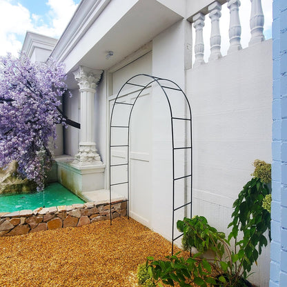 7.9 Ft H x 4.6 Ft W 2 Pack Metal Pergola Arbor,Assemble Freely 3 Sizes,for Various Climbing Plant
