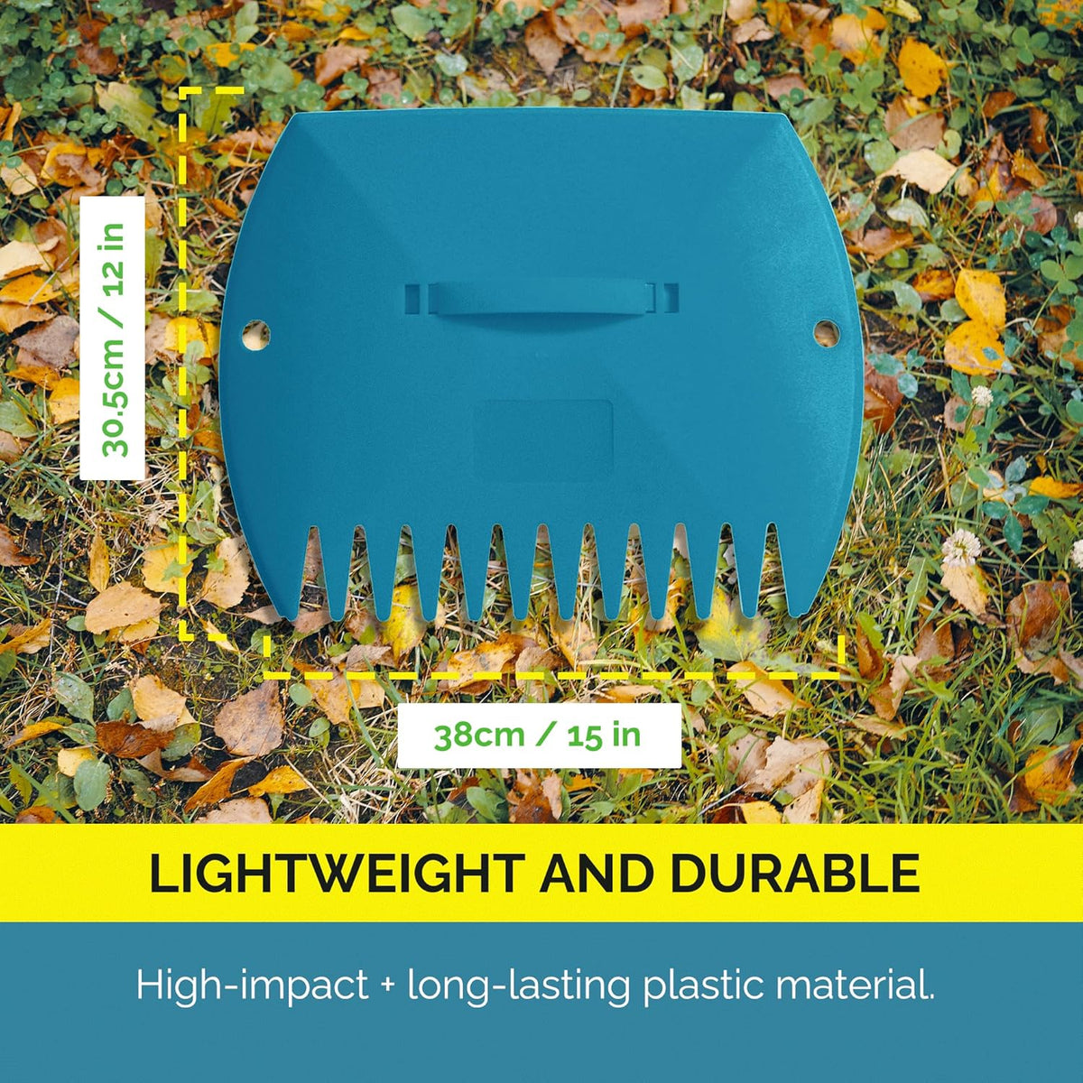 GardenHOME Leaf Scoops Hand Rakes, Large Leaf Grabbers for Yard Work and Garden Use, Clear and