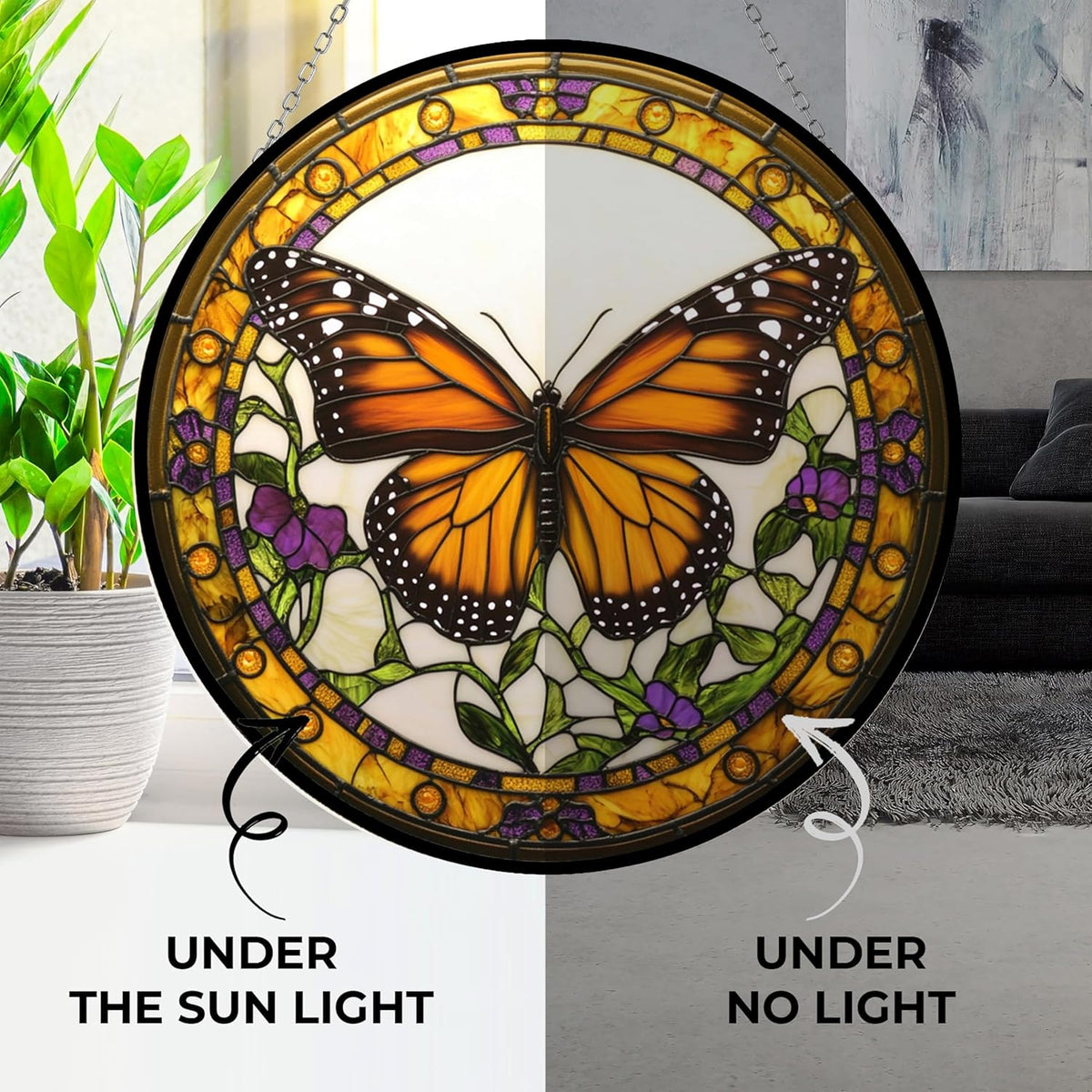 Monarch Butterfly Stained Glass Suncatcher Stained Glass Window Hangings Birthday Gift for Mom