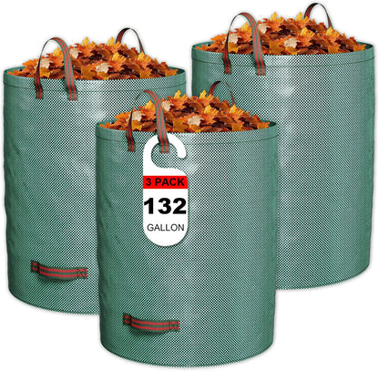 GreatBuddy 132 Gallon Reusable Yard Waste Bag, Heavy Duty, Upright Lawn Bags with 4 Reinforced