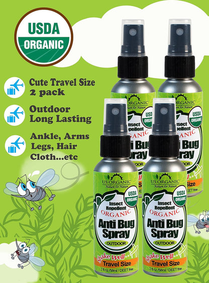 US Organic Mosquito Repellent Anti Bug Outdoor Pump Sprays, USDA Certification, Cruelty Free