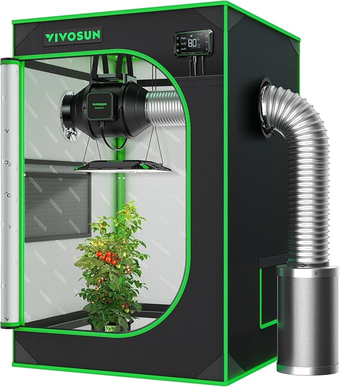 VIVOSUN S223 2x2 Grow Tent, 24"x24"x36" High Reflective Mylar with Observation Window and Floor