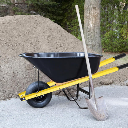 WILLBOND 1 Pair Wheelbarrow Replacement Handles Kit 60 Inches Metal Wheelbarrow Handles Yellow
