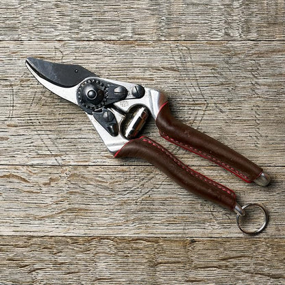 FELCO 6 ELITE Pruning Shears – 7.7" Swiss-Made Garden Clippers with Leather-Wrapped Handle for