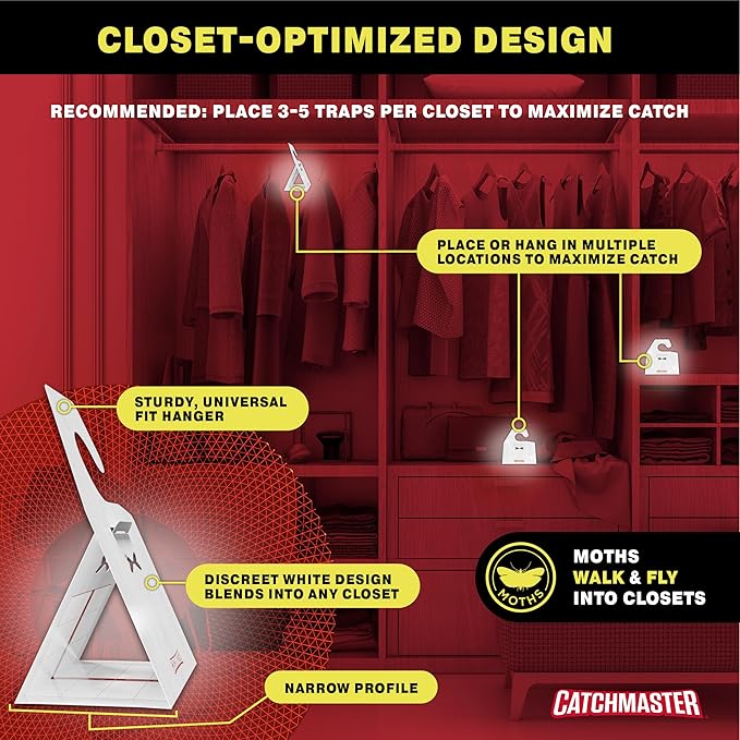 Catchmaster Clothes Moth Traps with Premium PheroGuard Technology – XL Hardwood Patterned
