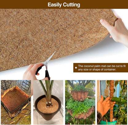 MAXPACE Natural Coconut Coir Liner Sheets - 14x11inch 2 Pcs Coco Fiber for Plant, Planter, Window