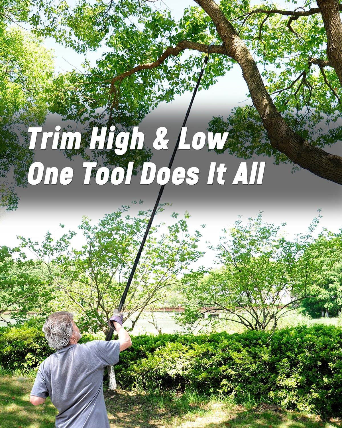 8.5FT Pole Saw with Adjustable Length for Tree Trimming, Lightweight Manual Pruning Saw with Mn