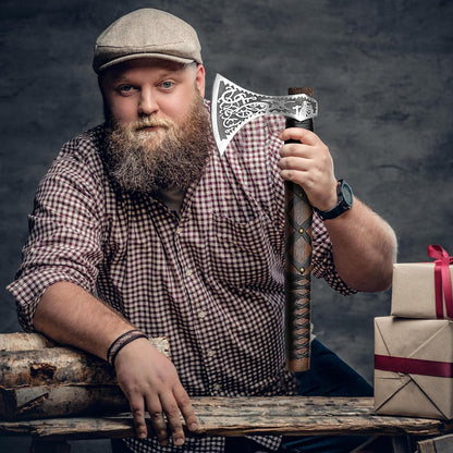 SHINY CRAFTS-Norse Viking Axe Wedding Gifts Camping Axe Berserker Axes-Handmade Viking Pizza Axe