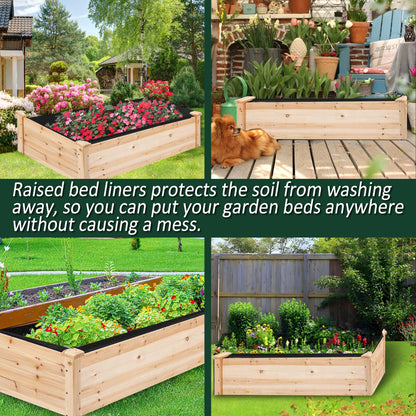FULEIYA 1PCS Raised Garden Bed Liner Fabric Raised Garden Bed Breathable Drainage Rectangle Grow