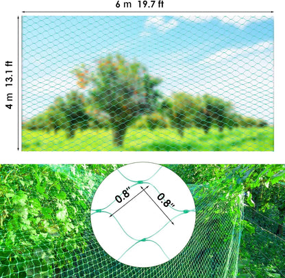 Ruolan Bird Netting for Garden Protect Vegetable Plants and Fruit Trees13X20Ft,Plastic Trellis