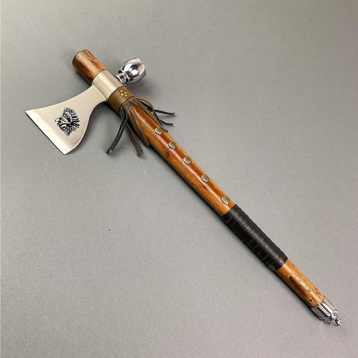 PS 19" Tomahawk Axe Hatchet with Pipe Function. for Camping, Home Decoration, Outdoor Sports Uses