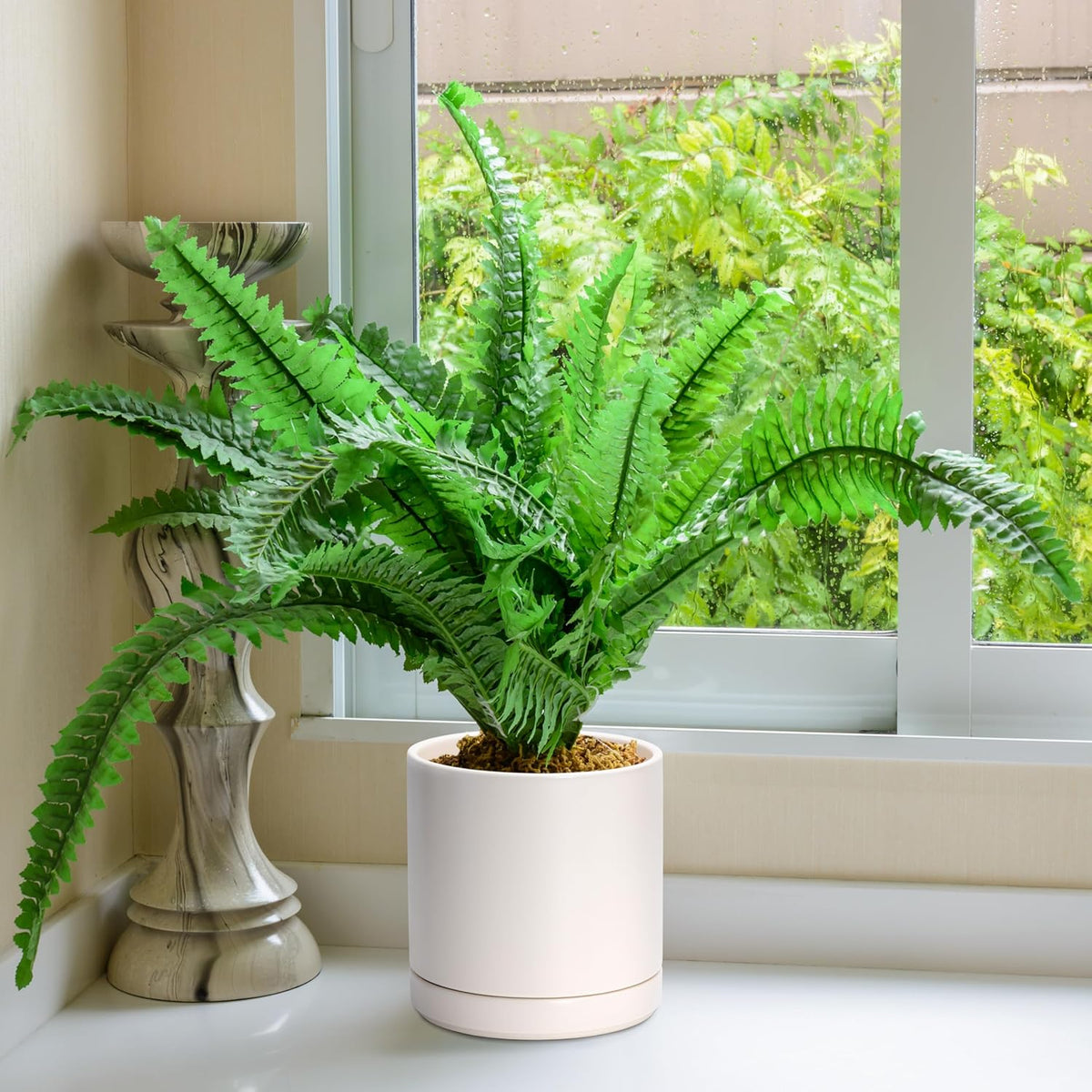 D'vine Dev Set of 2 Plants Pots, 8.2 Inch Ceramic Planter Pot for Plants with Drainage Hole and