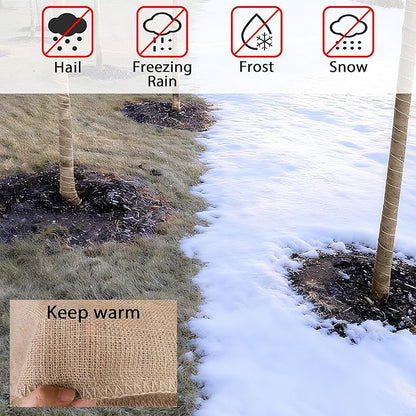 Natural Burlap Plant Covers Freeze Protection,Burlap Winter Frost Plant Blankets for Trees and