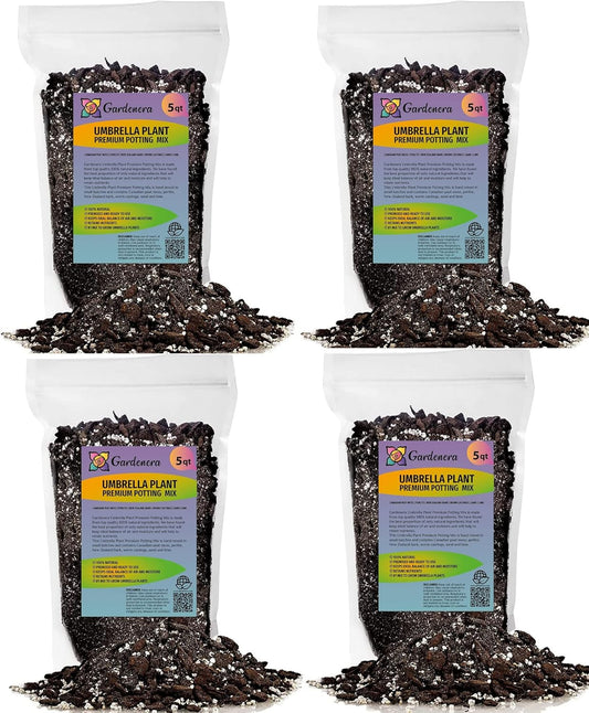 Gardenera Umbrella Plant Premium Potting Mix - 20 Quart - Nourish Your Plants with Nature's Finest