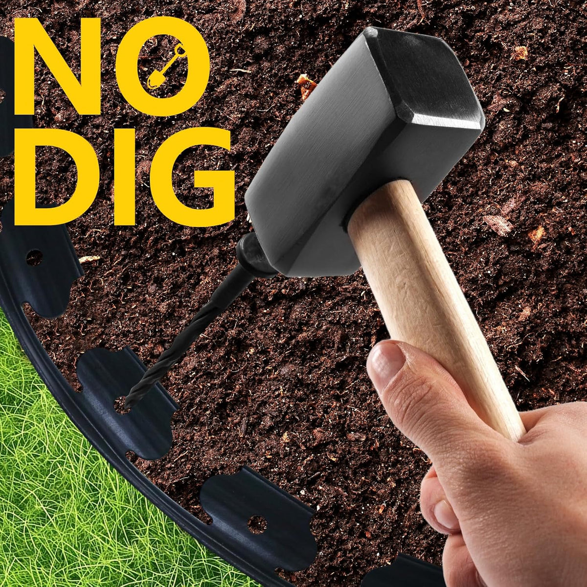 2 in Tall, 33FT Long Landscape Edging Garden Edging Border, Plastic Landscape Edging Kit with