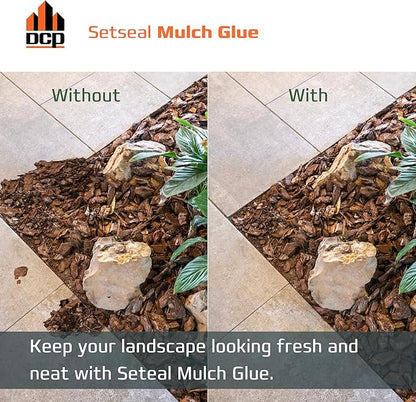 DCP Setseal Mulch Glue for Landscaping 1 Gallon - Gravel Stabilizer & Rock Glue - Works with Mulch
