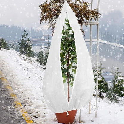 Gardzen 5-Pack Plant Covers Freeze Protection, Drawstring Tree Cover with Zipper, Winter Freeze