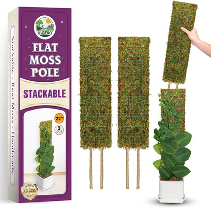 DUSPRO Flat Mesh Moss Poles for Climbing Plants Monstera Stackable Moss Pole for Plants with Real